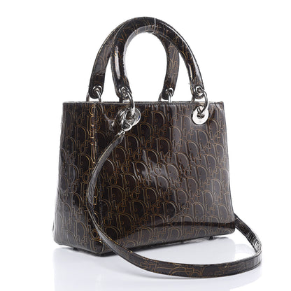 Christian Dior Patent Ultimate Medium Lady Dior Brown 3 of 19