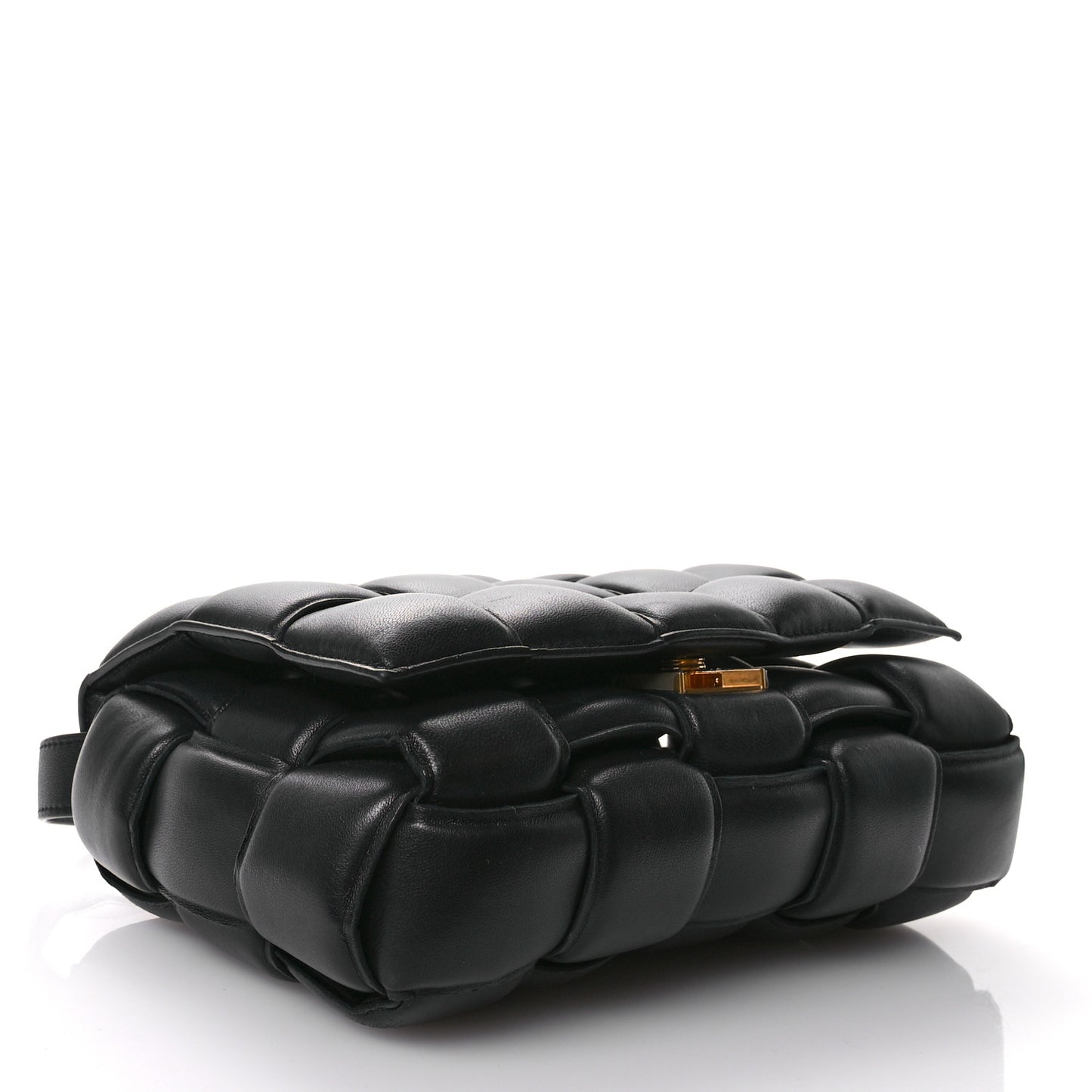 Nappa Maxi Intreccio Padded Cassette Crossbody Bag Black