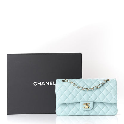 Chanel Caviar Quilted Medium Double Flap Light Blue 11 of 11