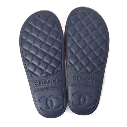 Chanel Rubber CC Flat Slide Sandals 36 Pink Red 5 of 9