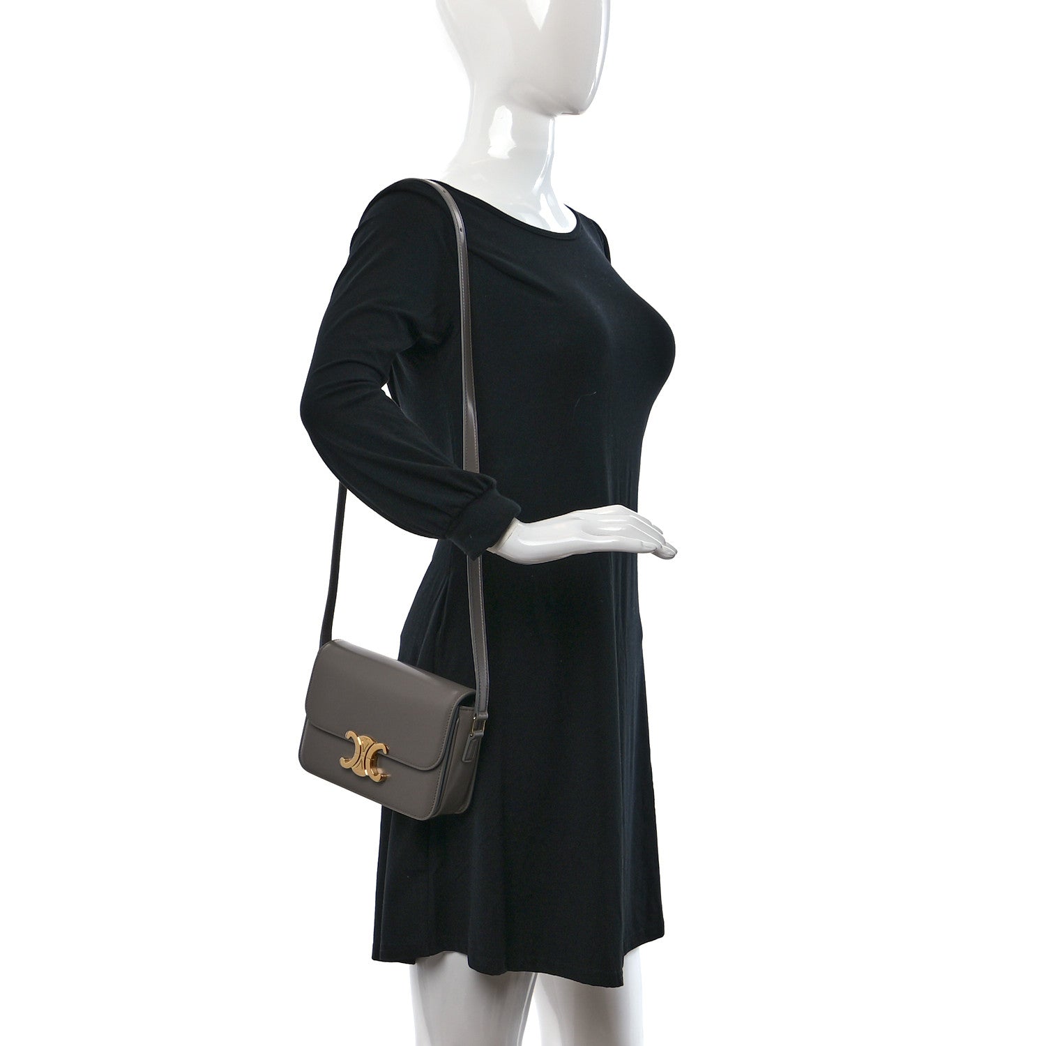 Celine Shiny Calfskin Teen Triomphe Pebble 2 of 8