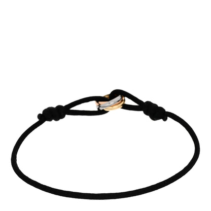 Cartier 18K Pink Yellow White Gold Trinity Adjustable Cord Bracelet Black 2 of 4