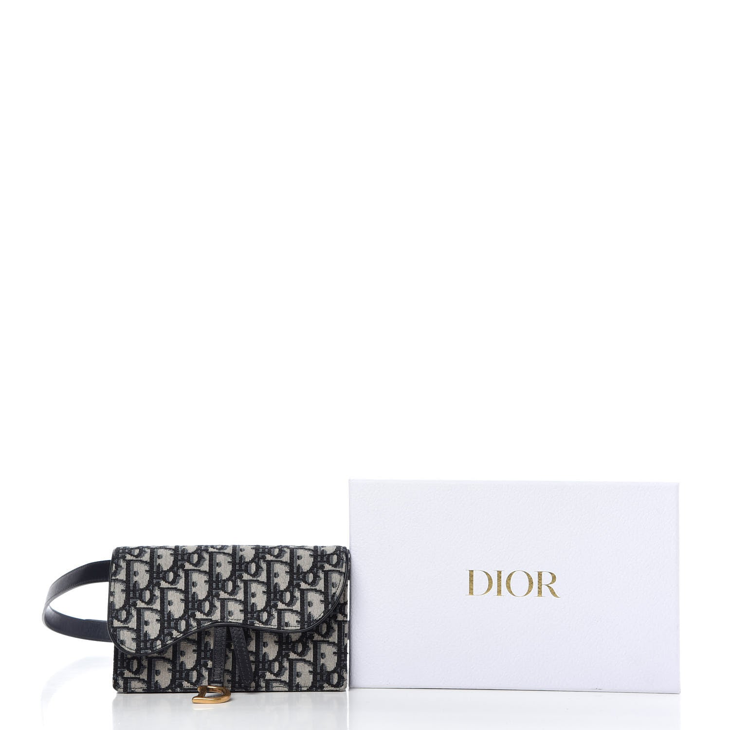 Christian Dior Oblique Saddle Belt Bag Blue 10 of 10