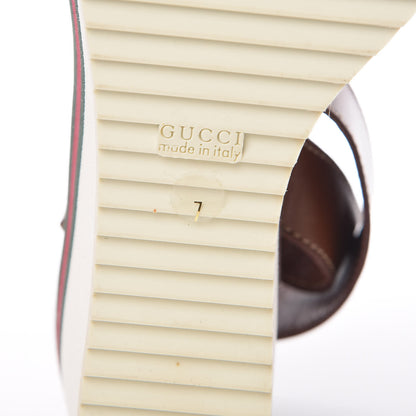 Gucci Calfskin Rubber Web Lifford Sandals 7 Cuir 8 of 16