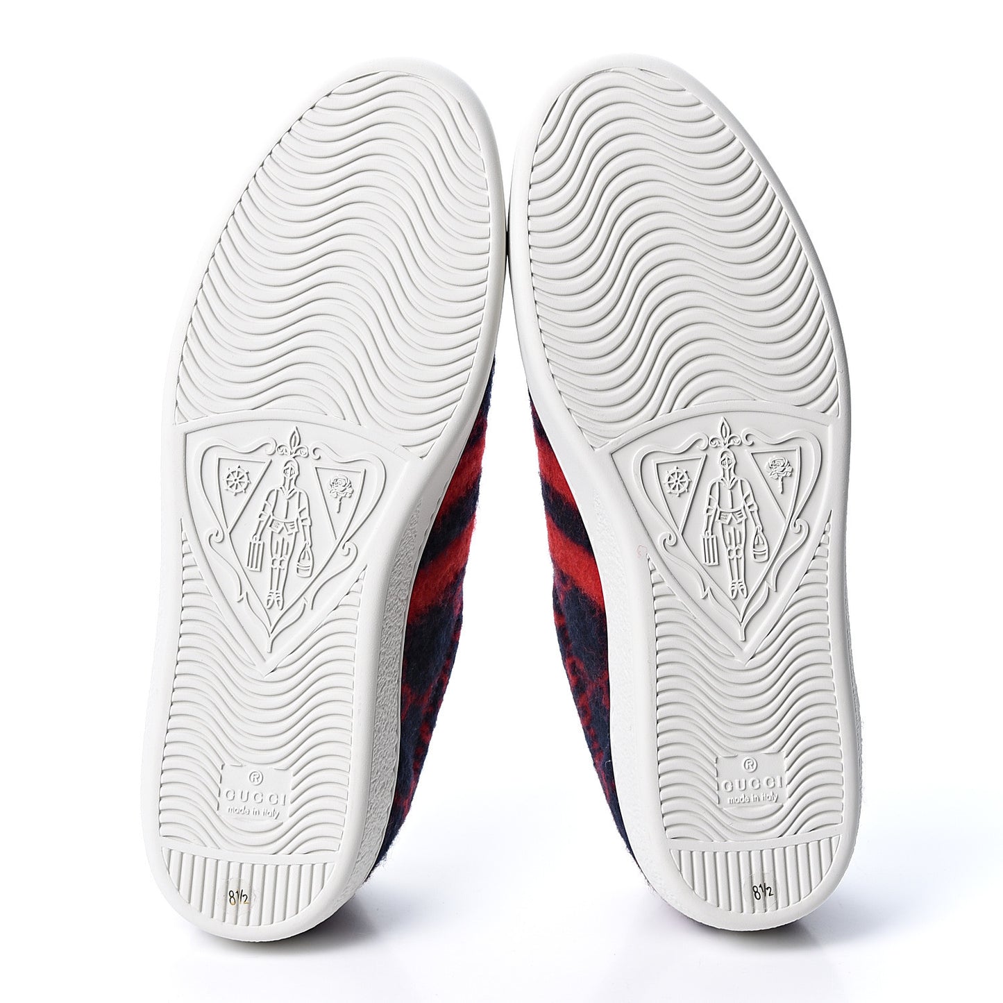 Covered Wool Big GG Monogram Mens Sneakers 8.5 Blue Red Mystic White