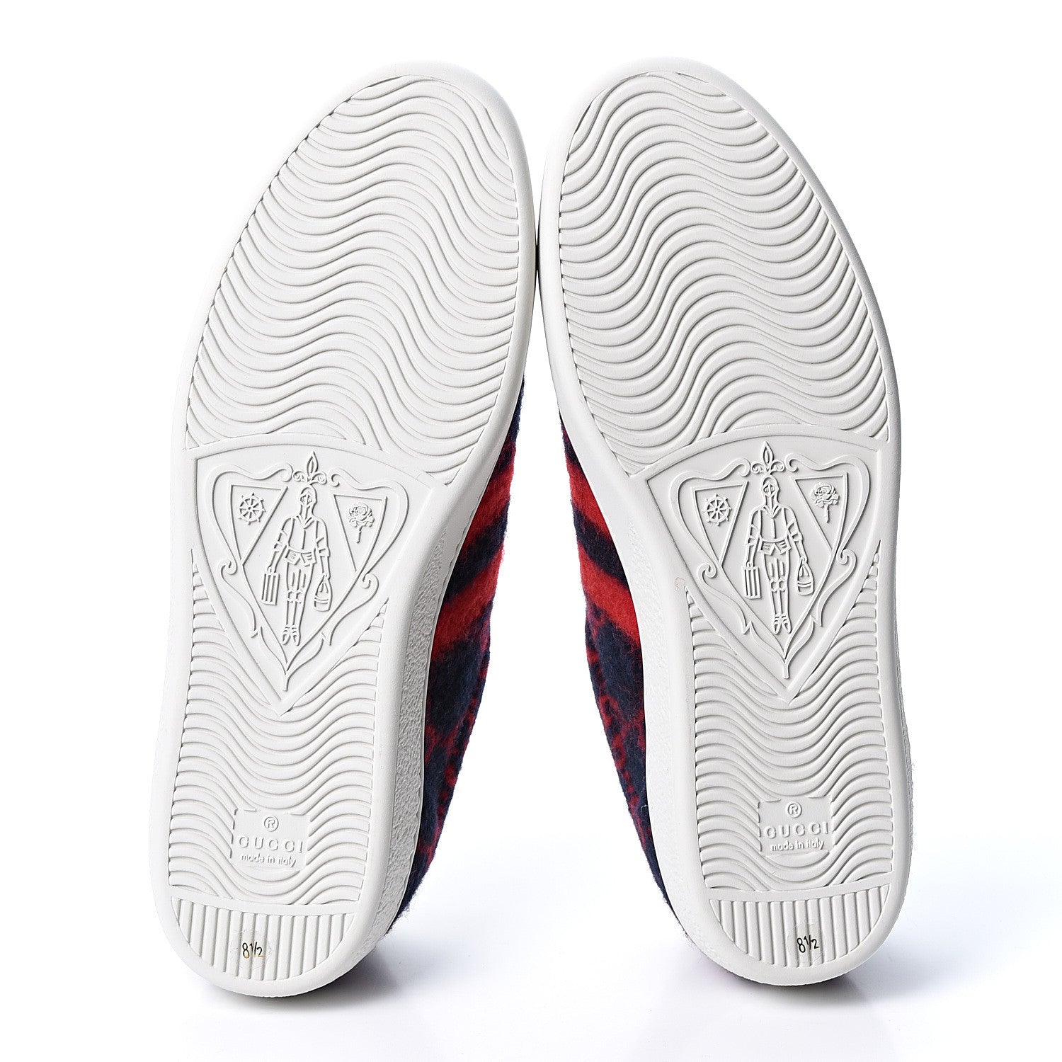 Gucci Covered Wool Big GG Monogram Mens Sneakers 8.5 Blue Red Mystic White 7 of 11