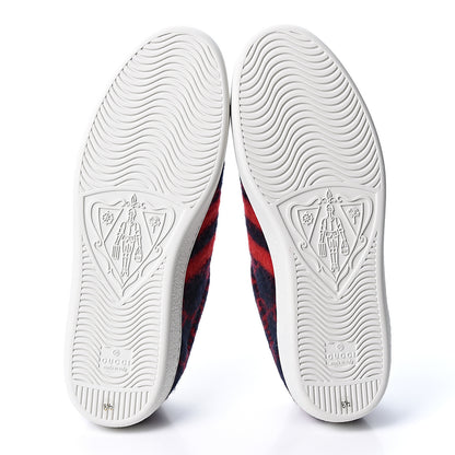 Gucci Covered Wool Big GG Monogram Mens Sneakers 8.5 Blue Red Mystic White 7 of 11