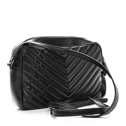 Saint Laurent Calfskin Matelasse Monogram Lou Camera Bag Black 2 of 8