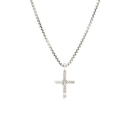 David Yurman Sterling Silver 14K Yellow Gold Petite X Cross Pendant Necklace 4 of 4