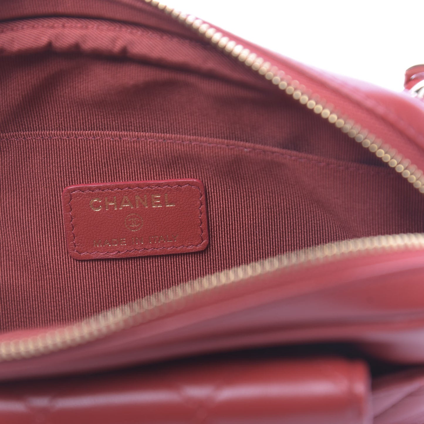 Lambskin Quilted Waist Bag Red