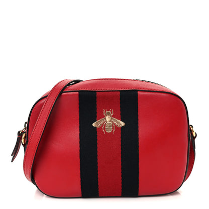 Gucci Calfskin Web Small Webby Bee Shoulder Bag Red 1 of 11