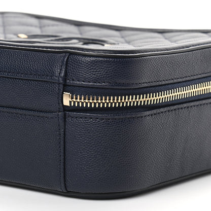 Chanel Caviar Quilted Medium CC Filigree Vanity Case Navy 8 of 8
