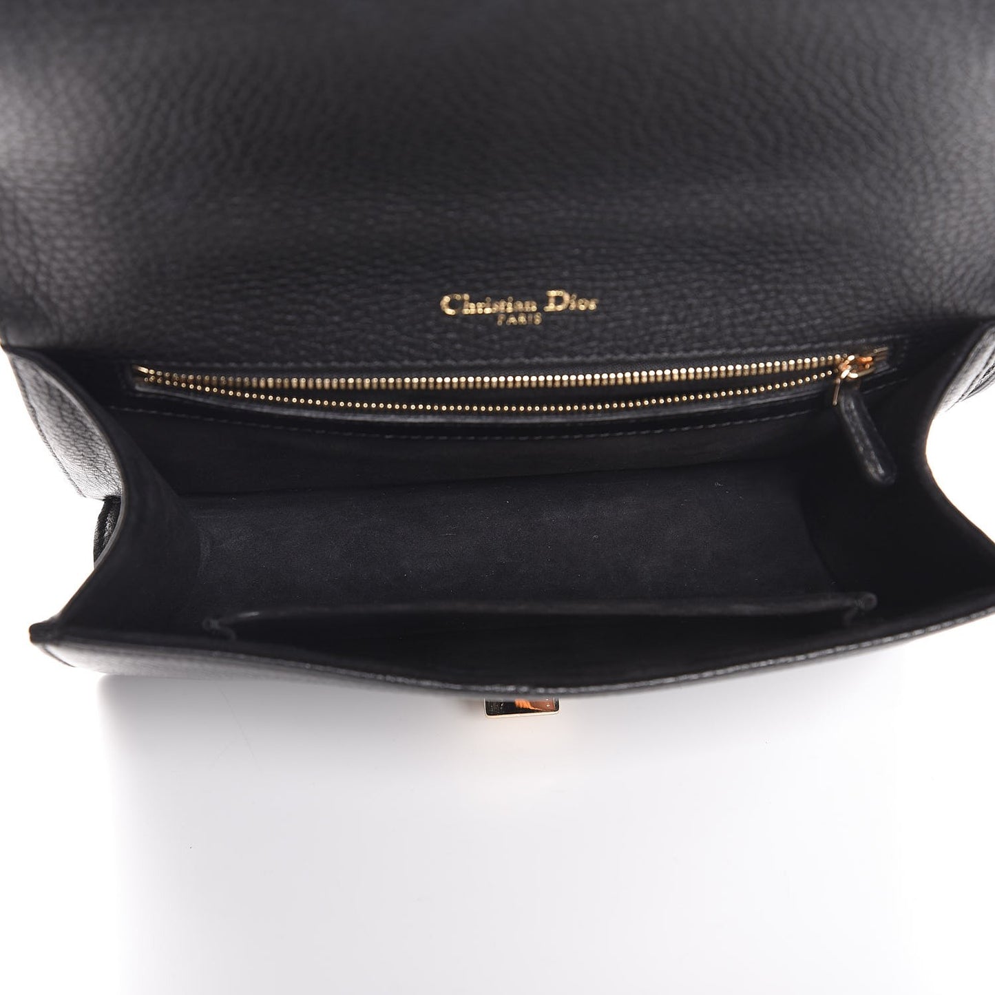 Grained Calfskin Medium Diorama Flap Bag Black