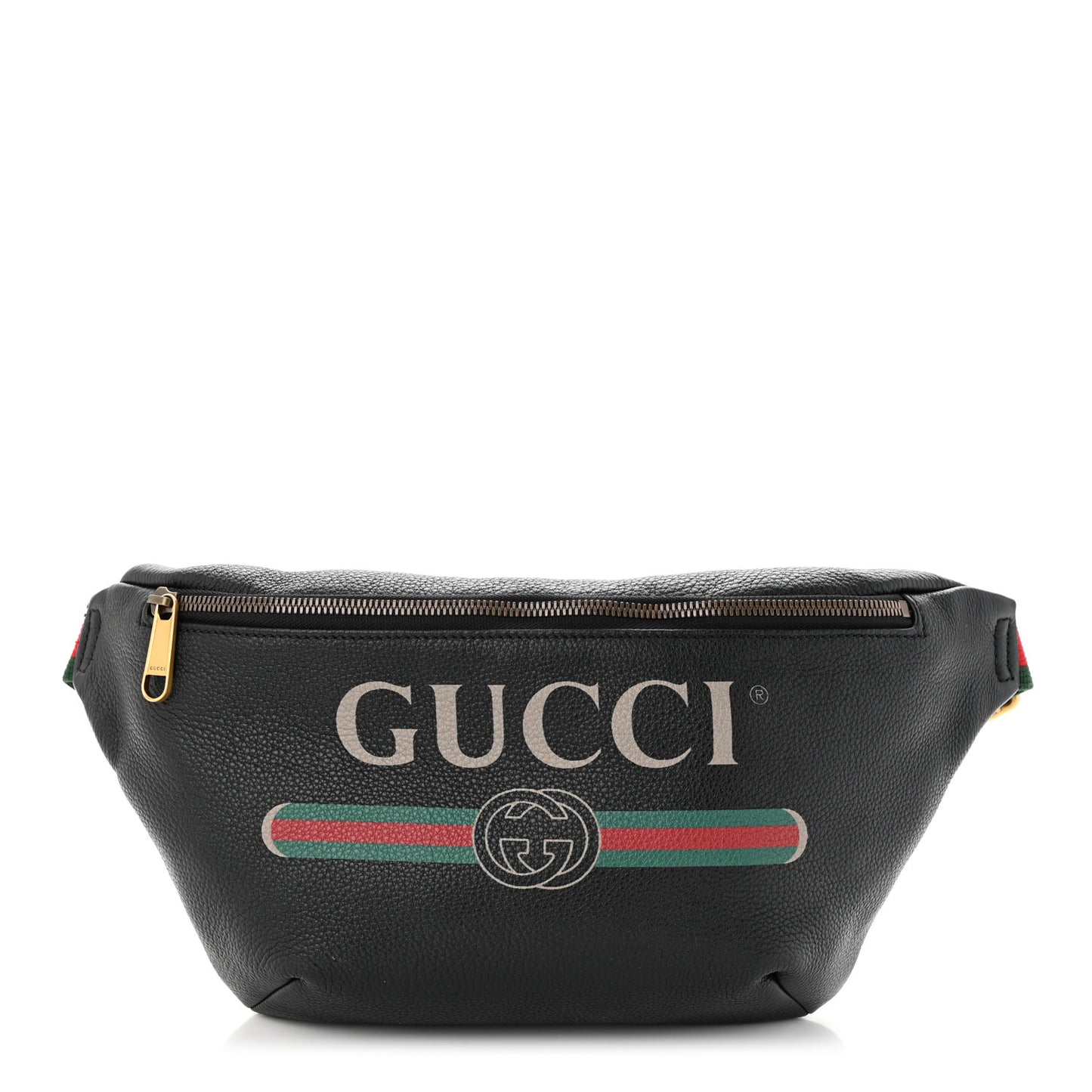 Grained Calfskin Logo Belt Bag Black