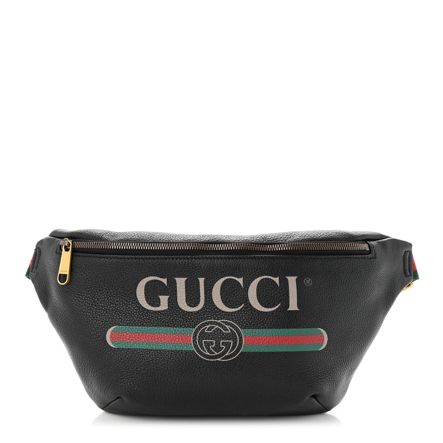 Gucci Grained Calfskin Logo Belt Bag Black 1 of 10