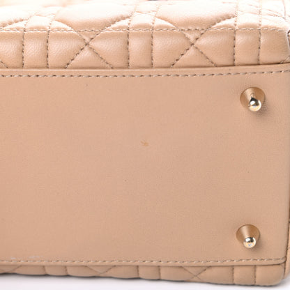 Christian Dior Lambskin Cannage Medium Lady Dior Beige 11 of 13