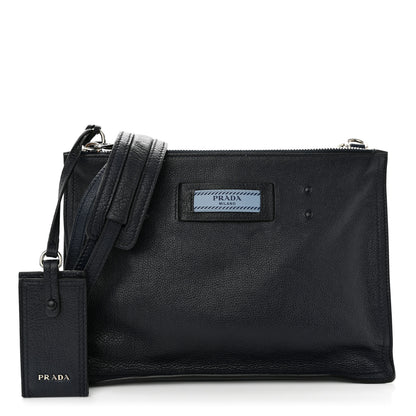 Prada Glace Calf Etiquette Crossbody Black Astrale 1 of 13