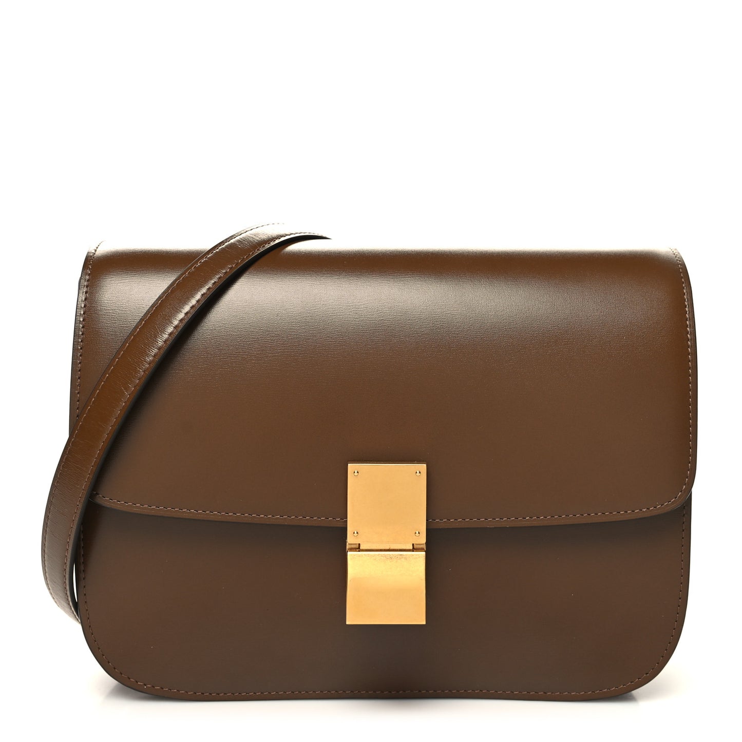 Box Calfskin Medium Classic Box Flap Bag Camel