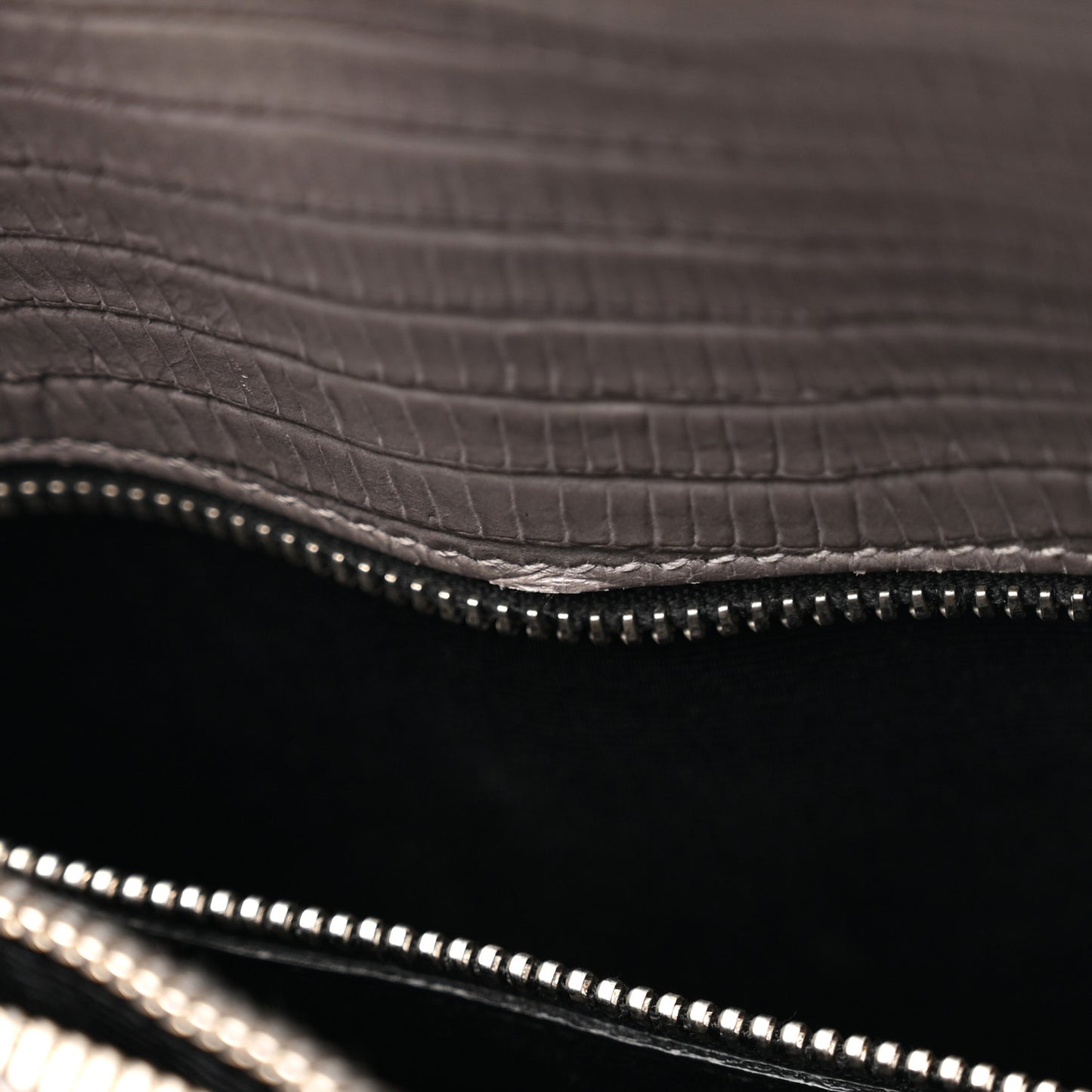 Lizard Calfskin Embossed Small Sac De Jour Fog