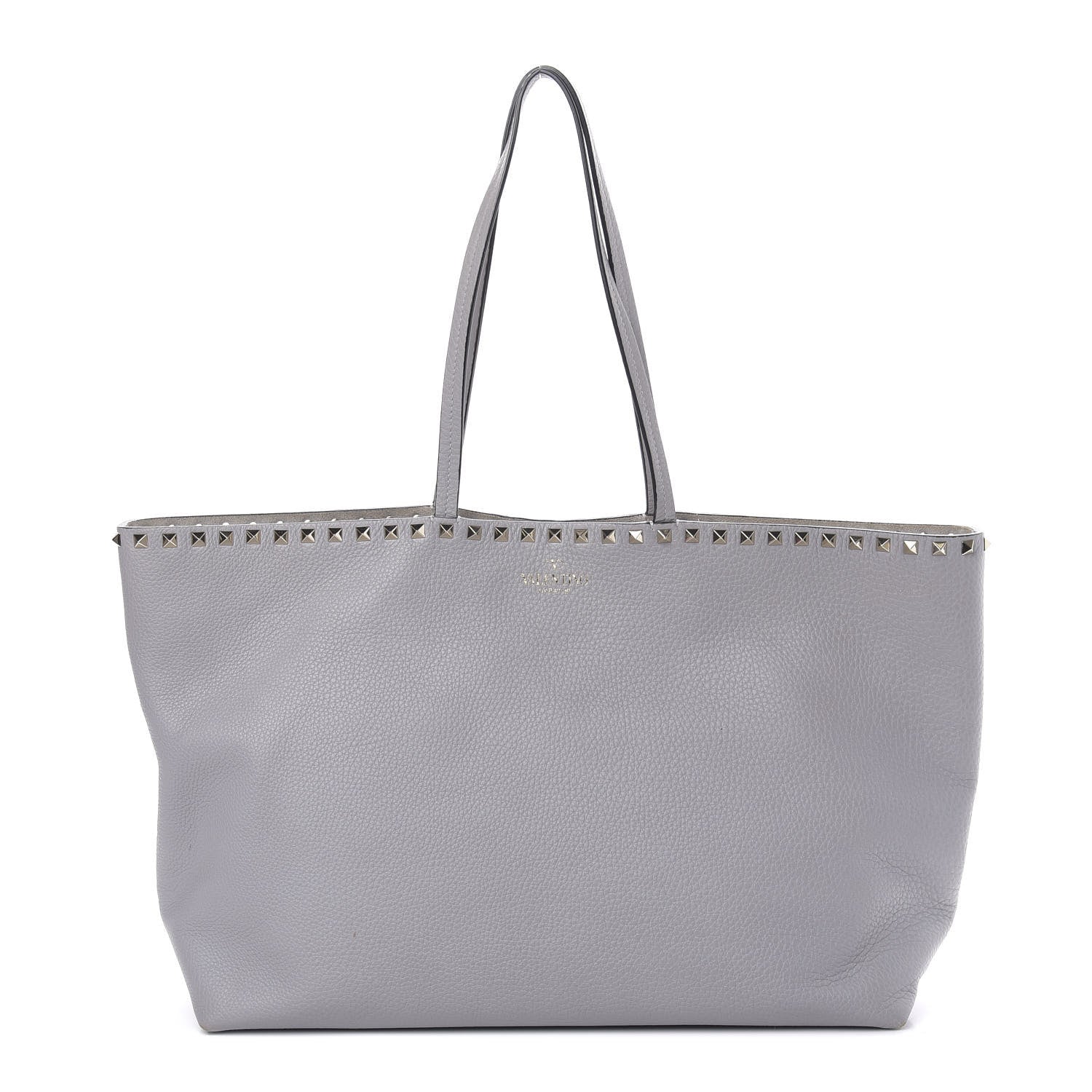 Valentino Garavani Grained Calfskin Rockstud Shoulder Tote Perla 1 of 12