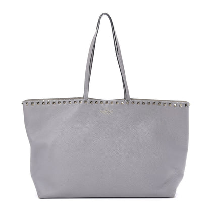 Valentino Garavani Grained Calfskin Rockstud Shoulder Tote Perla 1 of 12