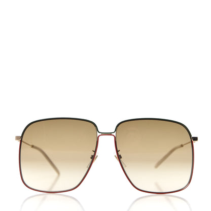 Gucci Web Rectangular Frame Interlocking G Sunglasses GG0394S Green Red 3 of 8