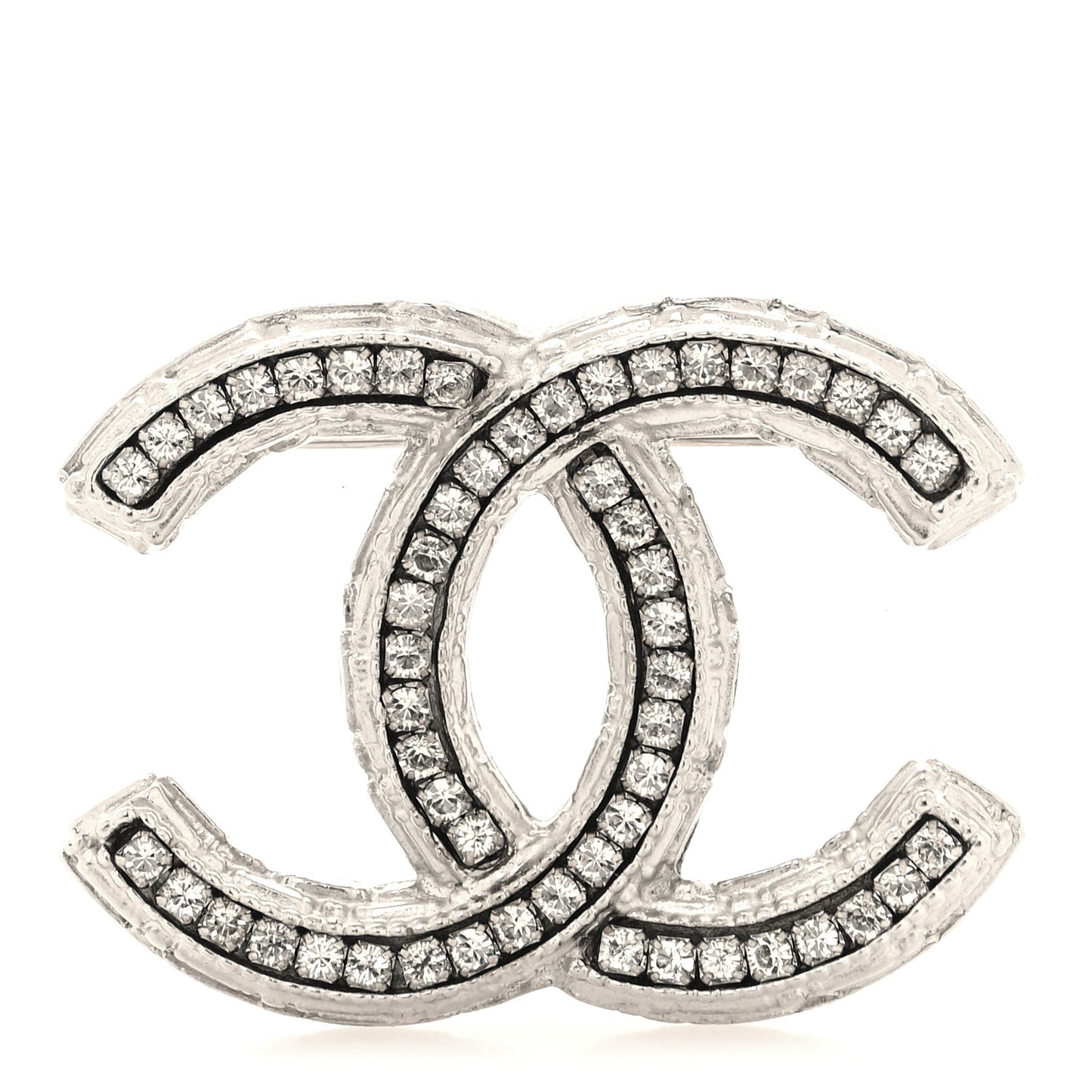 Crystal CC Brooch Silver