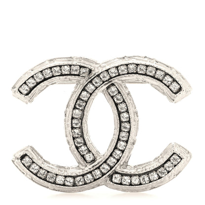 Chanel Crystal CC Brooch Silver 1 of 3
