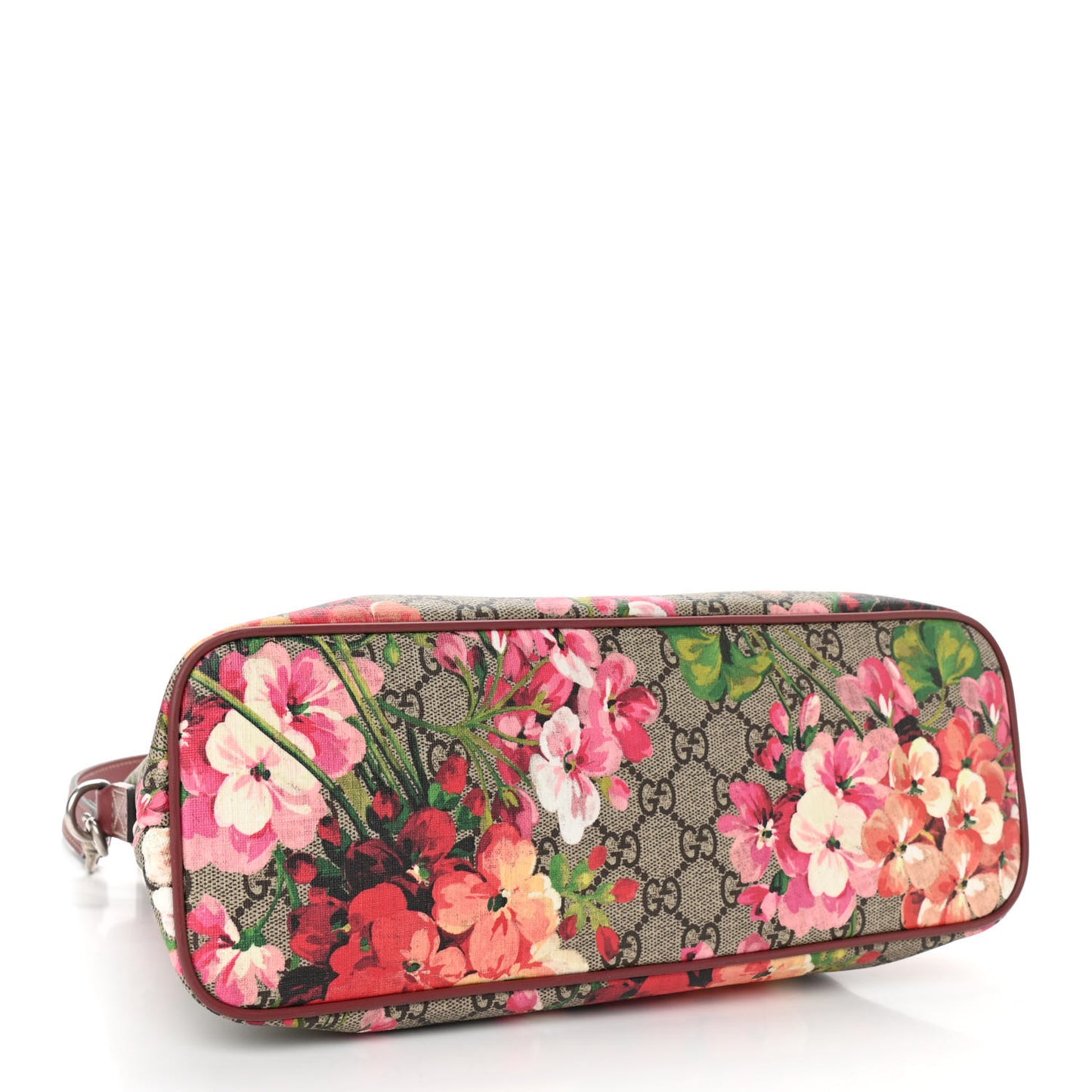 GG Supreme Monogram Blooms Small Zippered Tote Beige Multicolor Dry Rose