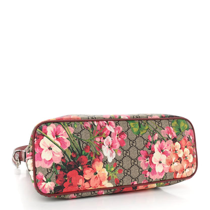 Gucci GG Supreme Monogram Blooms Small Zippered Tote Beige Multicolor Dry Rose 4 of 10