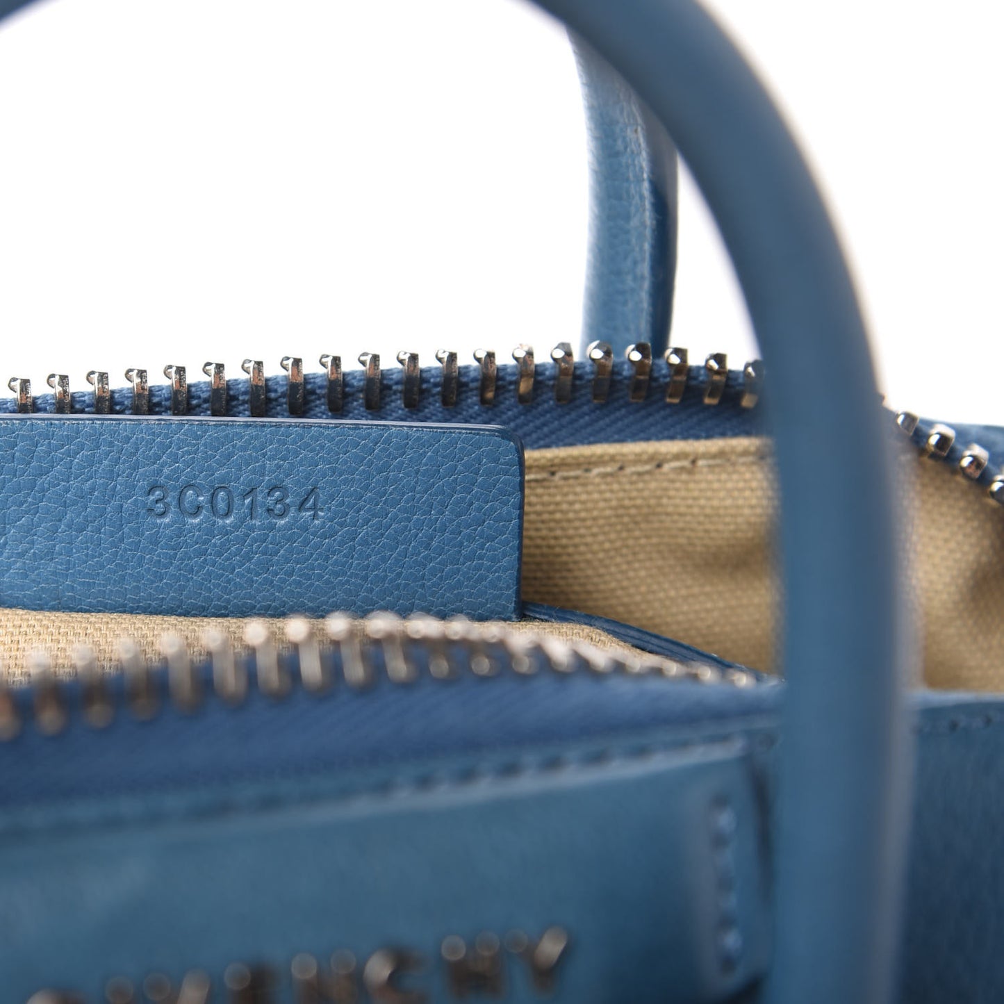 Sugar Goatskin Mini Antigona Medium Blue