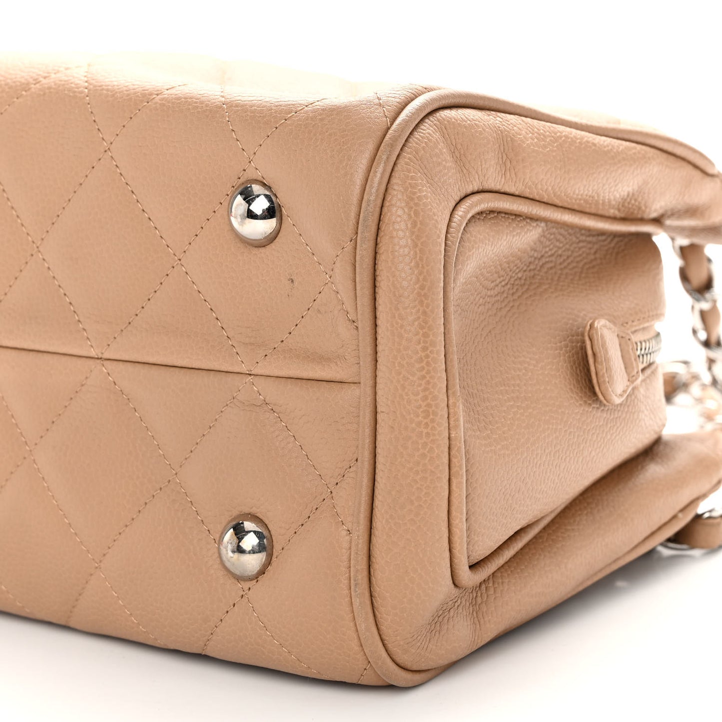 Caviar Quilted Tote Beige