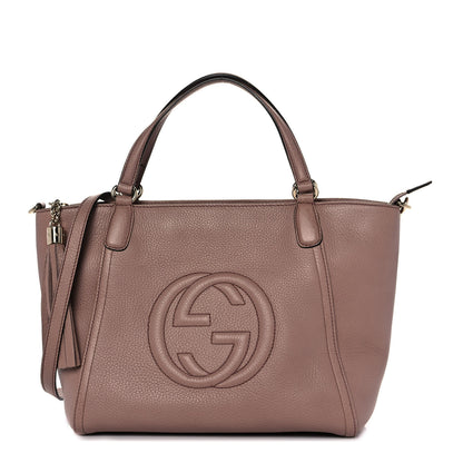Gucci Pebbled Calfskin Small Soho Top Handle Bag Light Pink 1 of 8