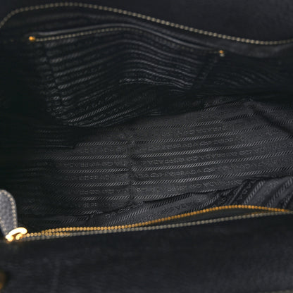 Prada Paglia Vitello Daino Frame Satchel Black 5 of 10