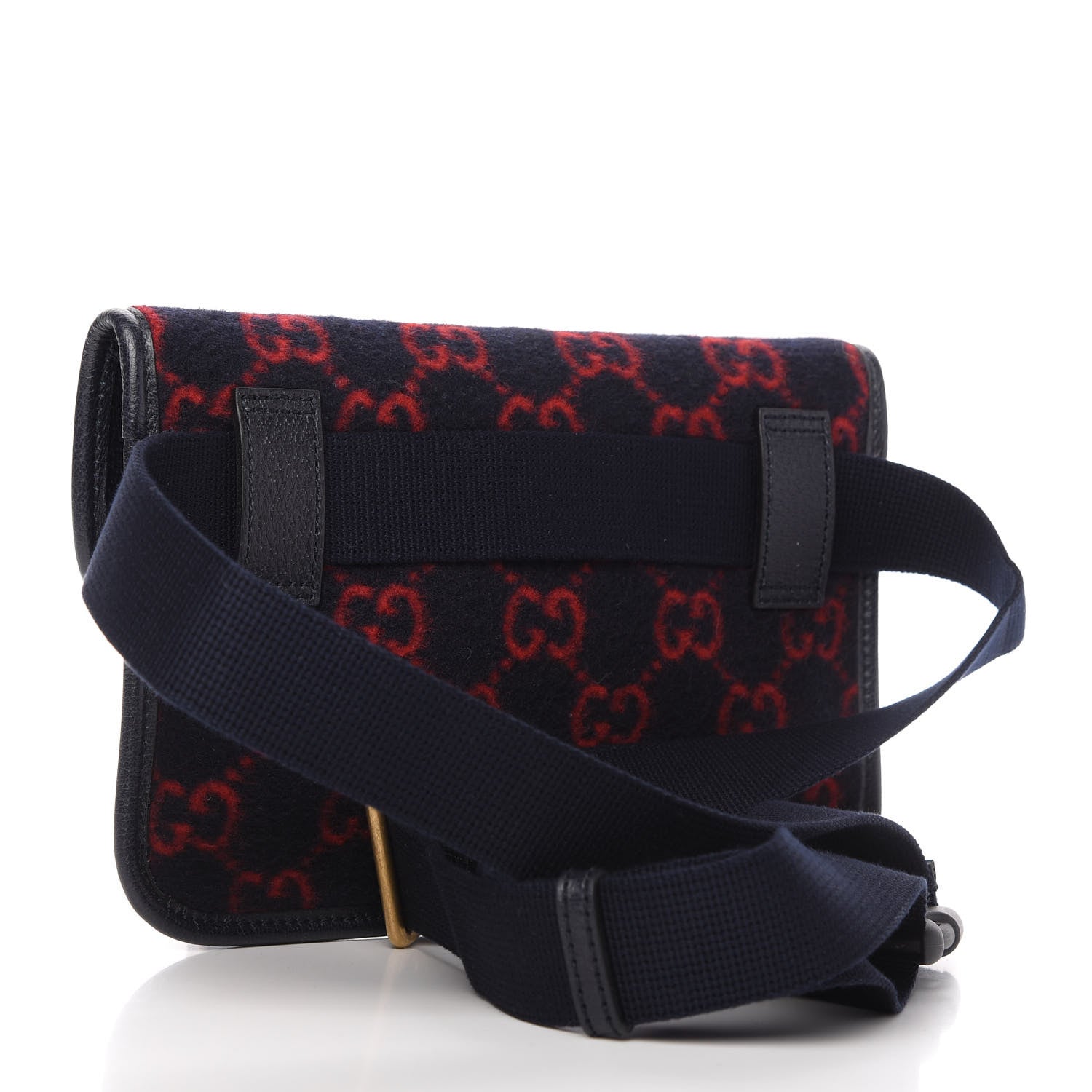 Gucci Covered Wool GG Monogram Slim Belt Bag Navy Red 3 of 10