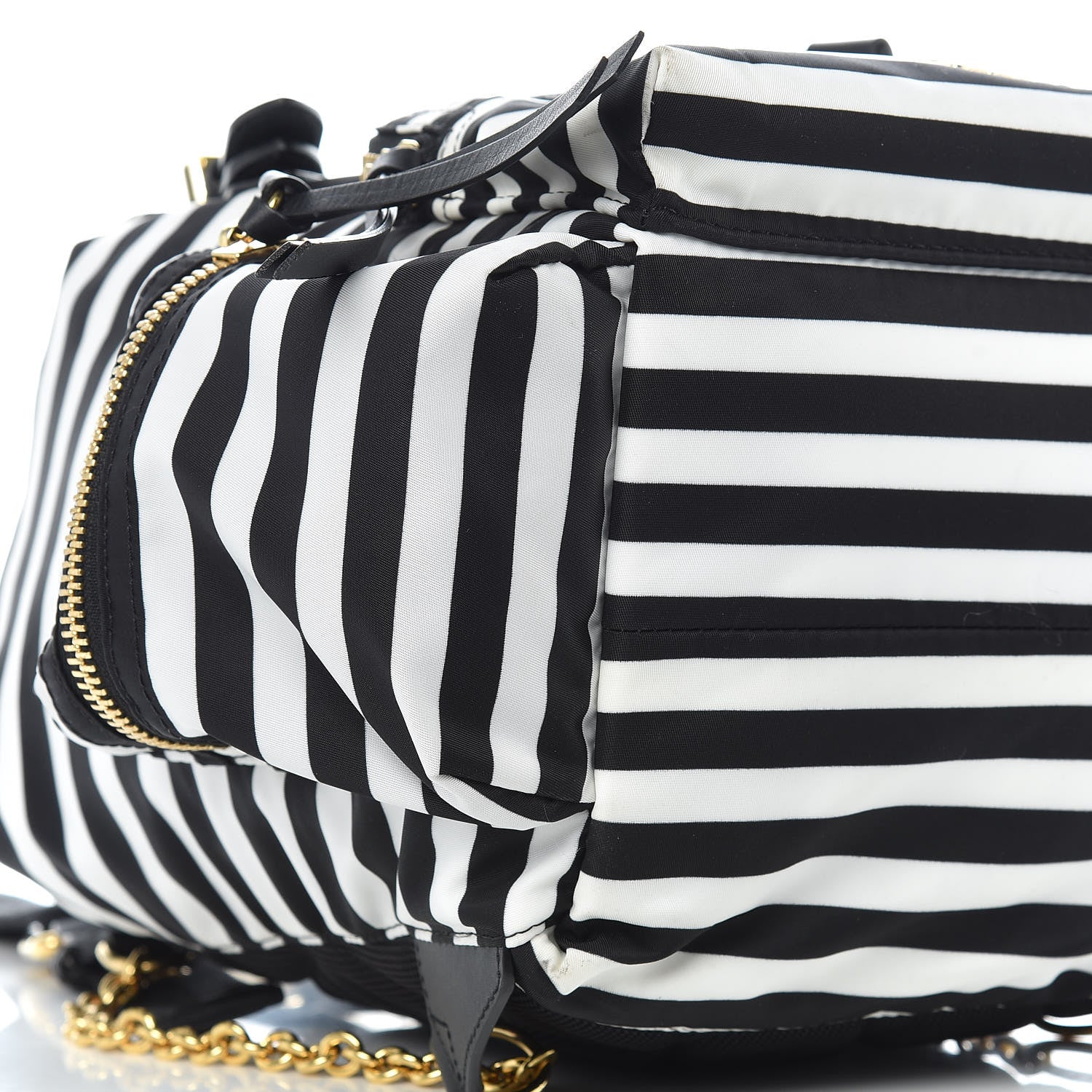 Burberry Nylon Striped Medium Rucksack Backpack Black White 5 of 10