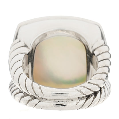 David Yurman Sterling Silver Diamond Mother of Pearl 17mm Albion Ring 53 6.5 4 of 5