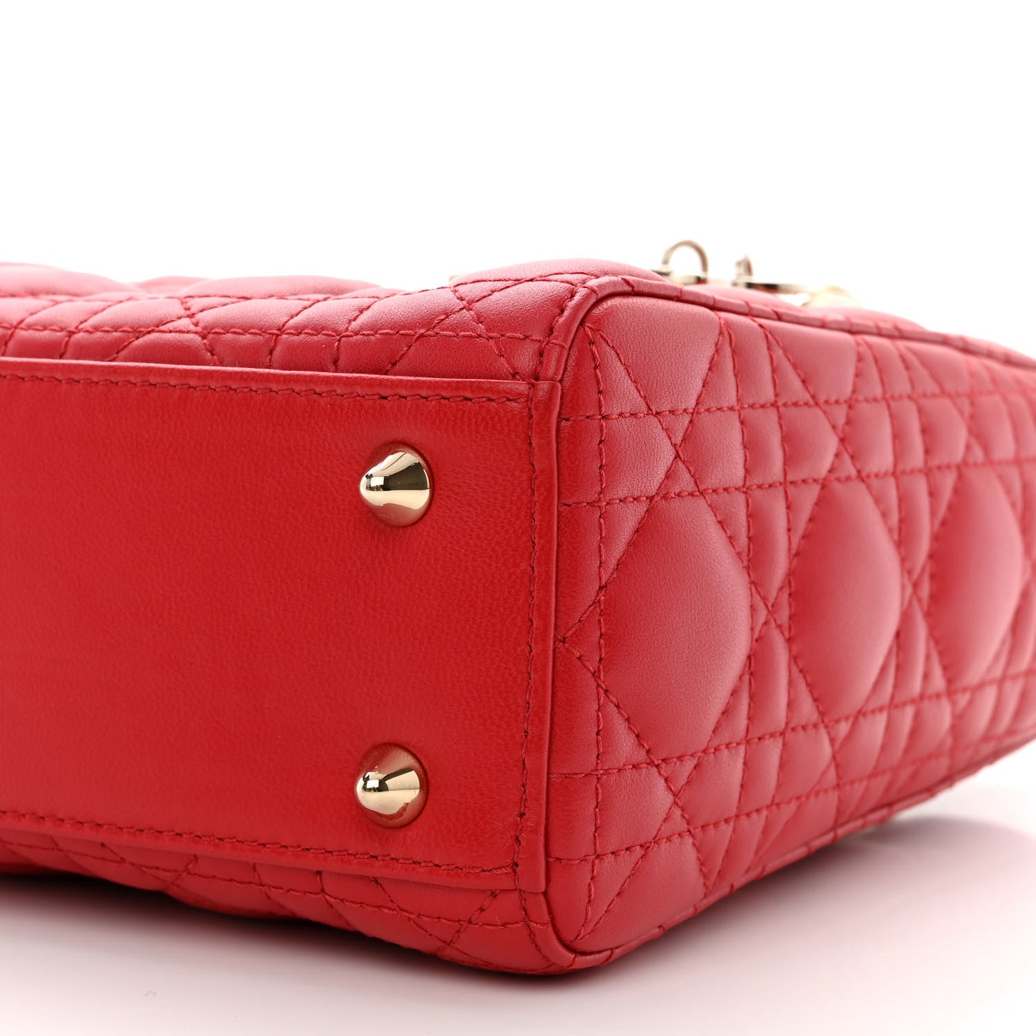 Christian Dior Lambskin Cannage Small Lucky Badges Lady Dior Red 10 of 11