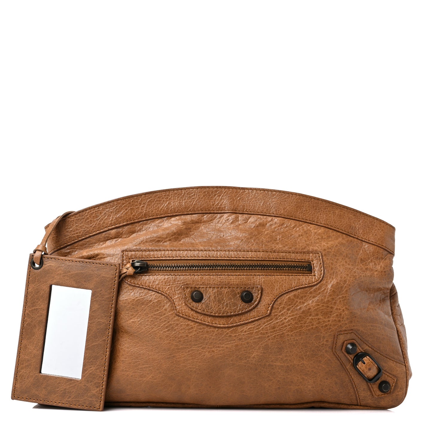 Agneau Classic Hardware Premier Clutch Brown