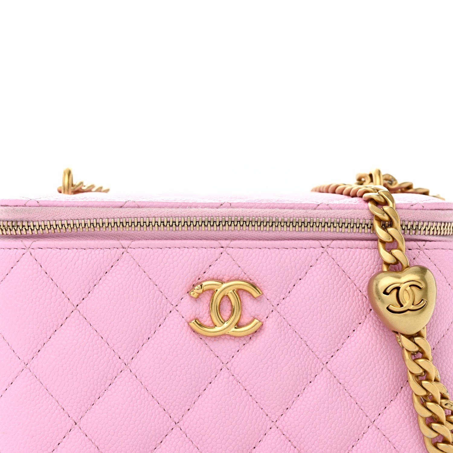 Chanel Caviar Quilted Sweetheart Vanity Case Pink 8 of 14