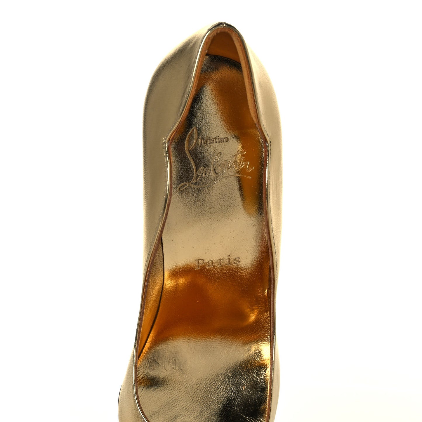 Metallic Calfskin Hot Chick 100 Pumps 35.5 Gold