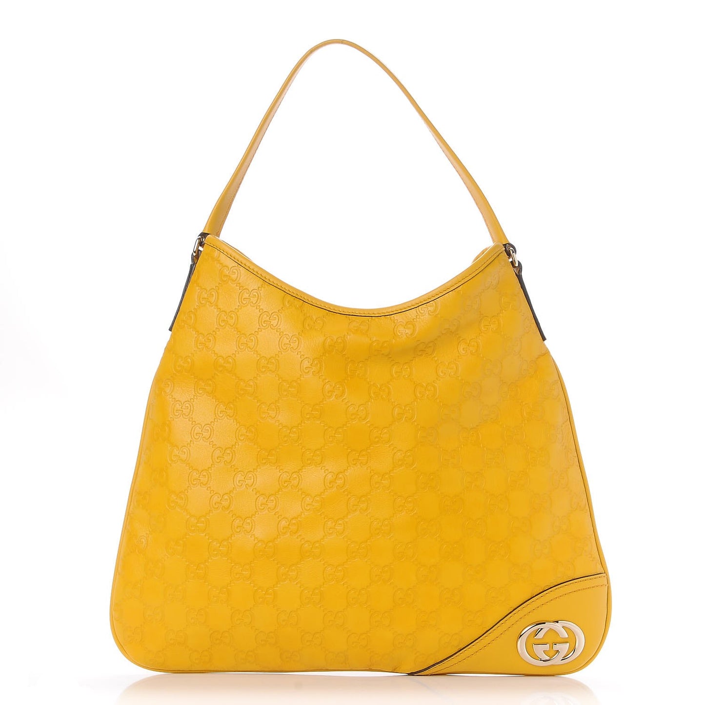 Guccissima Medium New Britt Hobo Yellow
