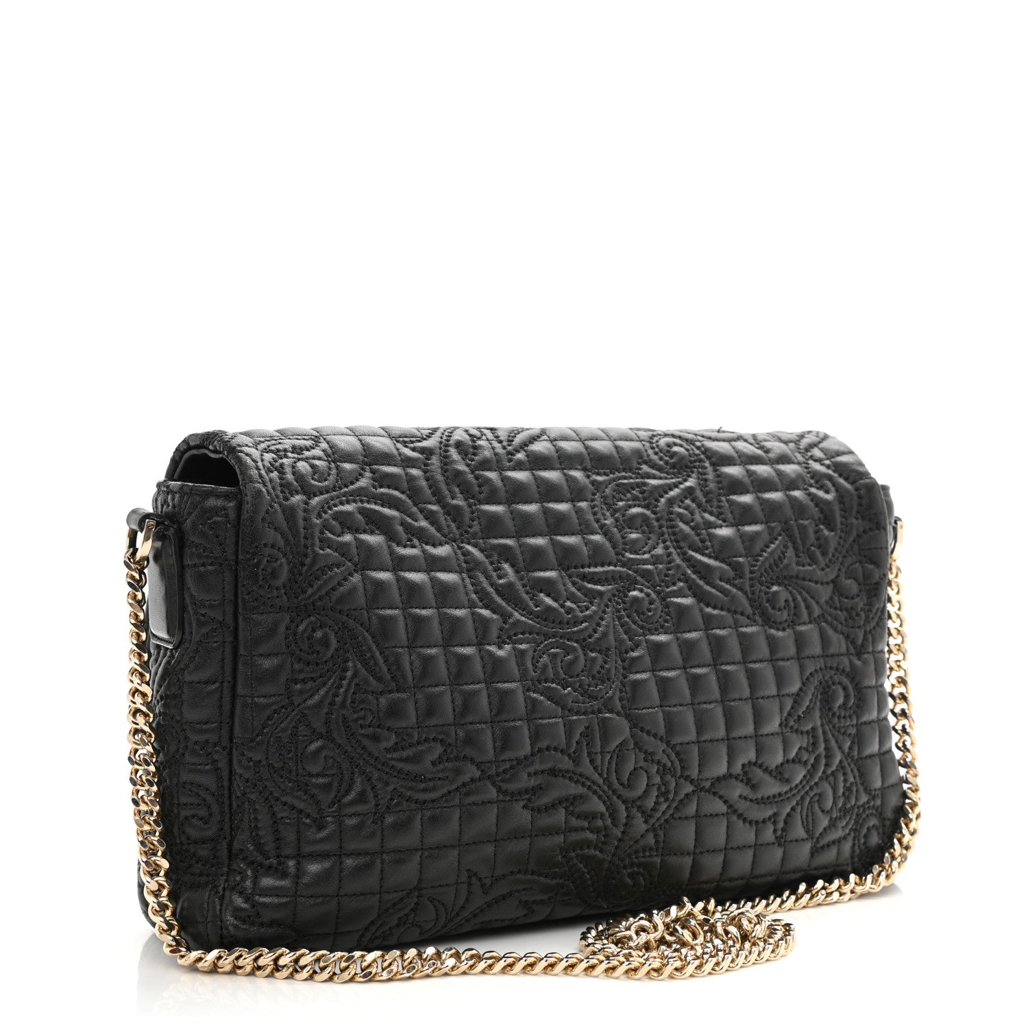 Versace Nappa Barocco Quilted Vanitas Crossbody Black 2 of 12