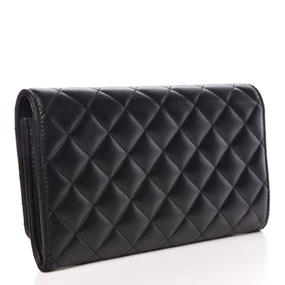 Chanel Lambskin Quilted Large Diamond CC Flap Wallet Black 3 of 14