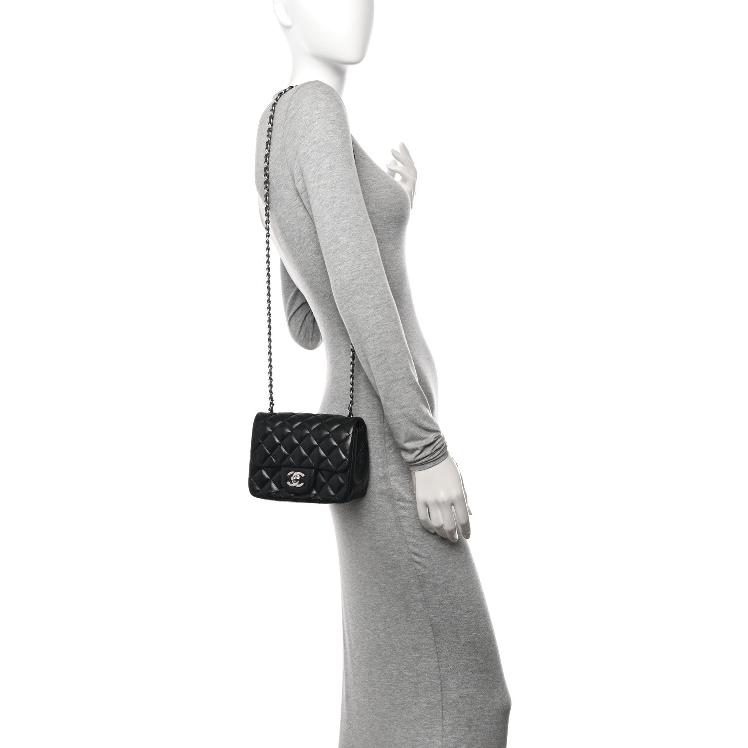 Chanel Lambskin Quilted Mini Square Flap Black 2 of 14