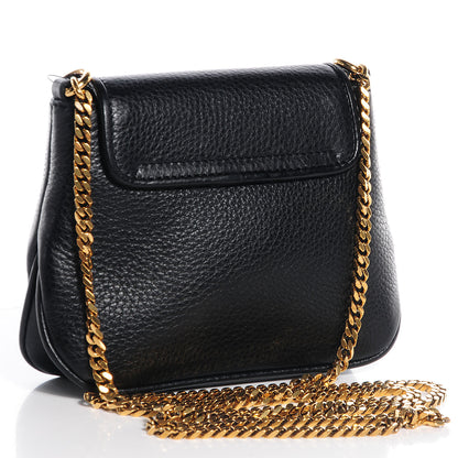 Gucci Pebbled Calfskin Small 1973 Chain Shoulder Bag Black 3 of 8