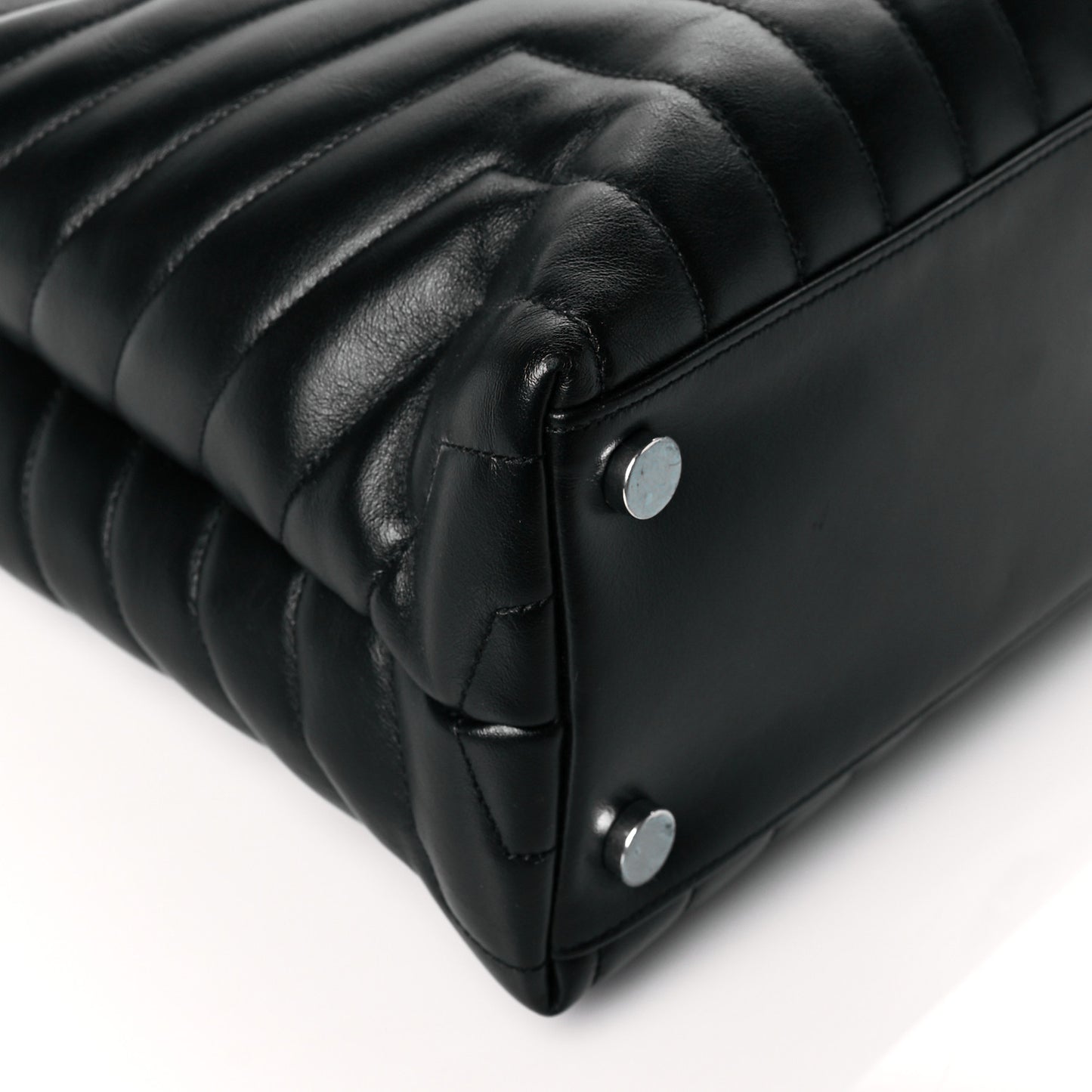 Calfskin Y Quilted Monogram Large Loulou Shopper Black