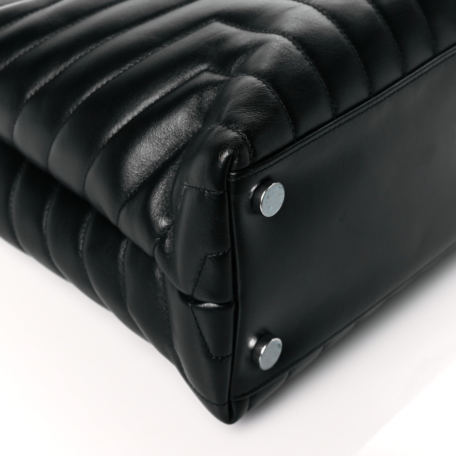 Saint Laurent Calfskin Y Quilted Monogram Large Loulou Shopper Black 9 of 12