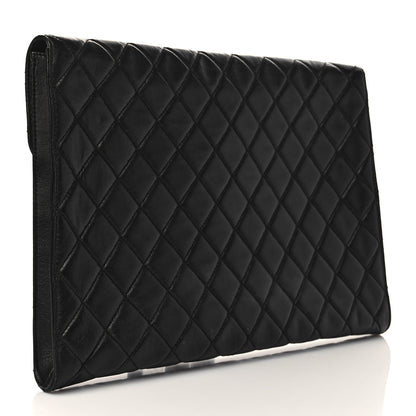 Chanel Calfskin Quilted Document Portfolio Holder Black 3 of 9