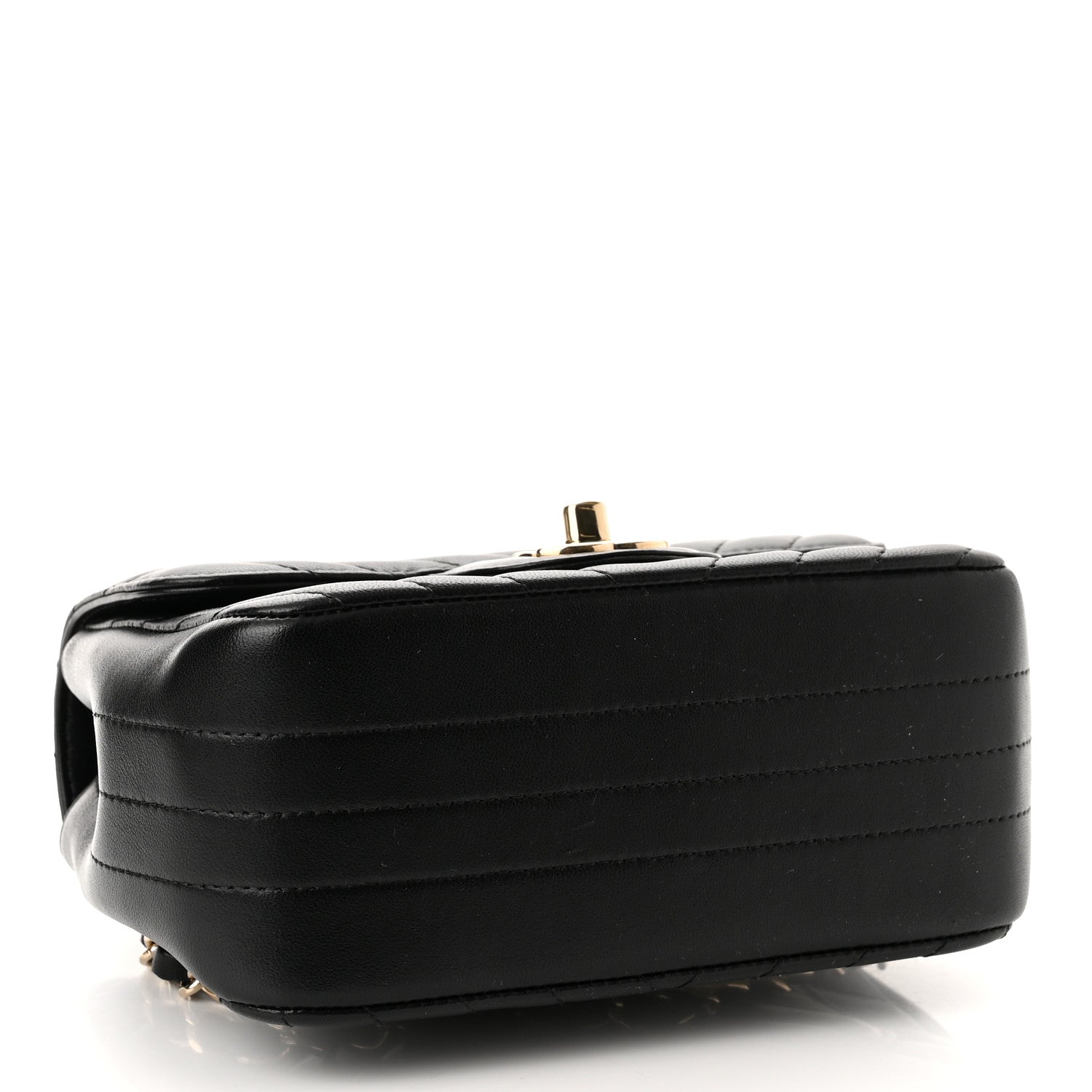 Chanel Lambskin Chevron Quilted Mini Square Flap Black 4 of 11
